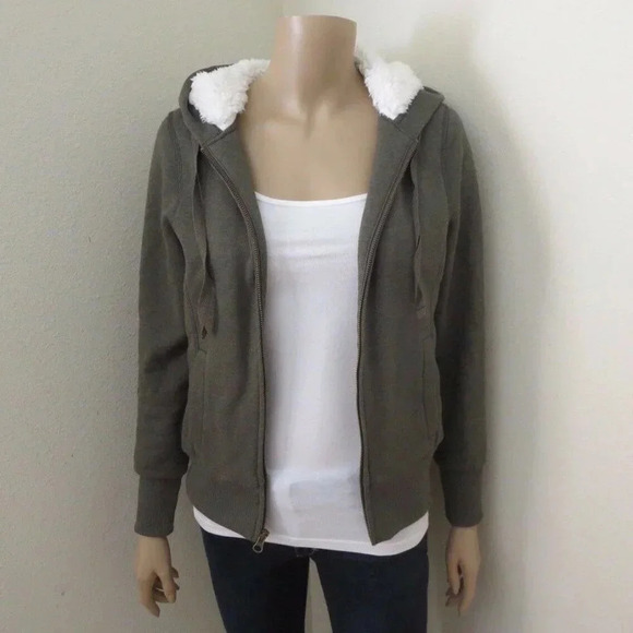 Old Navy Sherpa Fur Jacket Size XS Hoodie Green - Picture 2 of 6